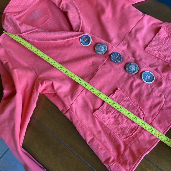 NEON BUDDHA Coral Blazer/Jacket Large Decorative Button Size Petite Large - Picture 6 of 13